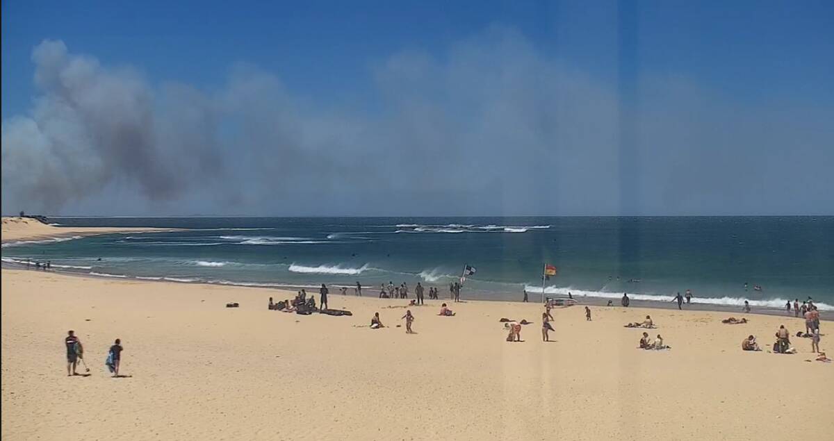 The view from Nobbys Beach at 1.30pm today.
