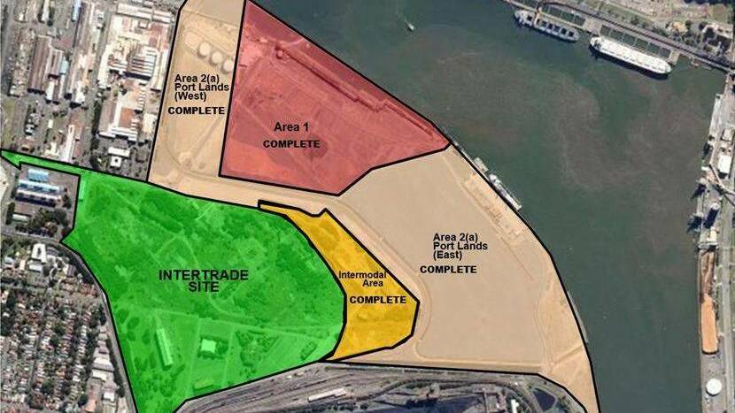 GREEN TO GO: The Intertrade site is marked in green.