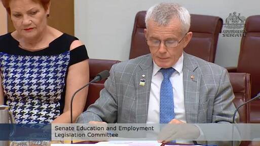 Malcolm Roberts questions Coal Mining Industry (Long Service Funding) Corporation executives at a Senate estimates hearing on Wednesday afternoon.