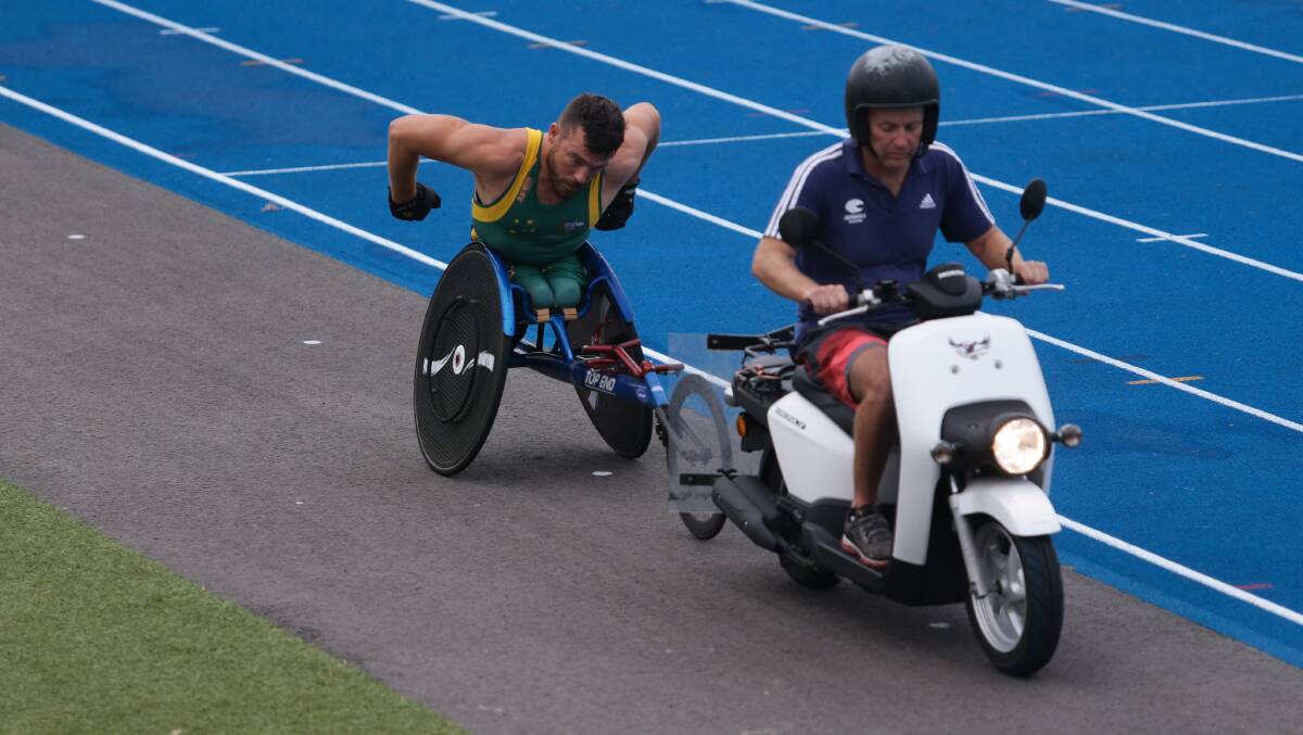ICONIC: Kurt Fearnley, training for a Commonwealth Games swansong. Picture: Jonathan Carroll