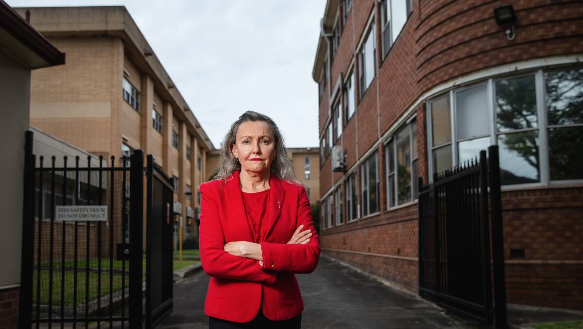 Wallsend MP Sonia Hornery photographed last month outside Wallsend Aged Care Centre. Picture by Marina Neil