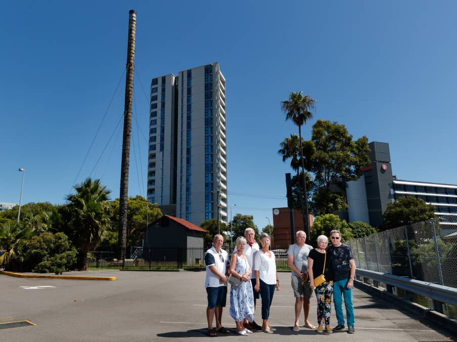 SOURCE OF TENSION: Some of the residents of nearby apartments, who, along with shopkeepers in the Marketown complex, have told of their frustration and concern over the years of smell from the Hunter Water pumping station - with the red roof and dark grey paint - and its adjacent vent stack. Hunter Water acknowledges the problem.