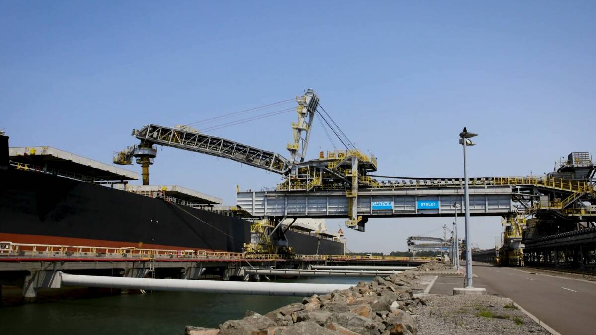 Coal loading at one of NCIG's Kooragang Island shiploaders