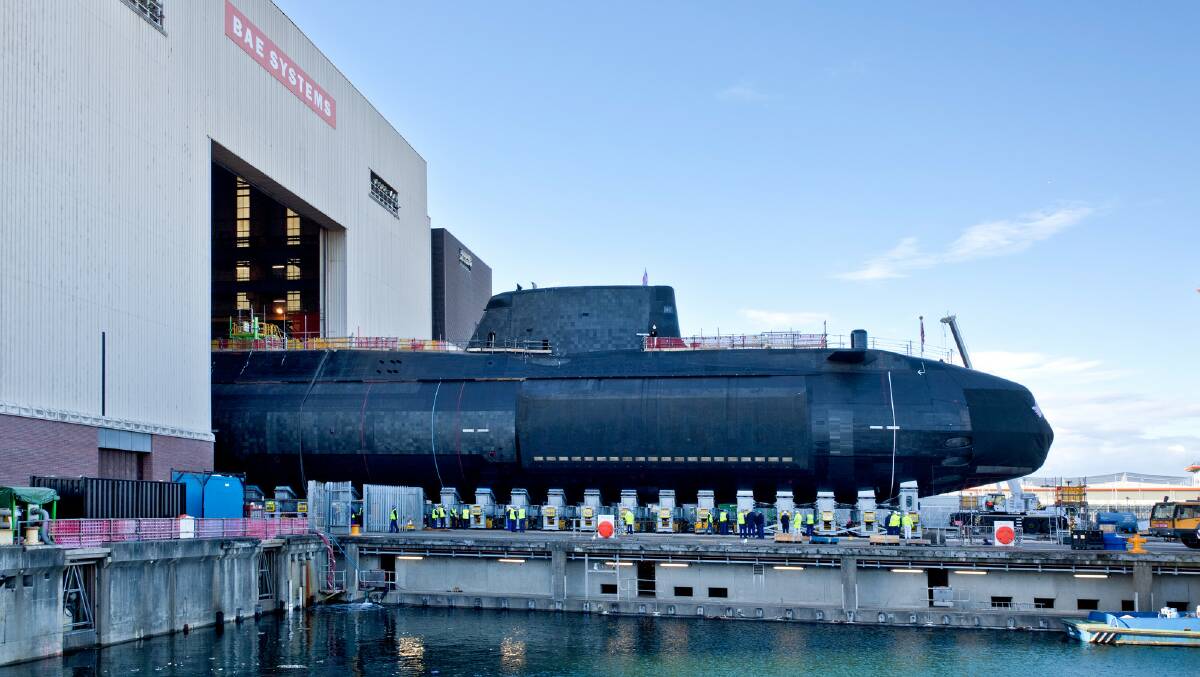 The Royal Navy's Astute class nuclear submarine HMS Audacious, built by BAE Systems at Barrow-in-Furness and commissioned in February this year. Picture by BAE