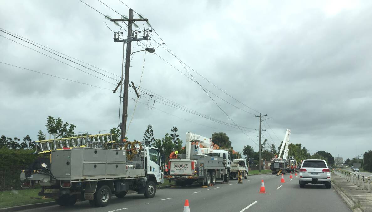 STORM DAMAGE: Electrical infrastructure is not a set and forget build, it needs maintaining, and often repairing, as this scene from yesterday at Sandgate after Monday night's storm makes clear.