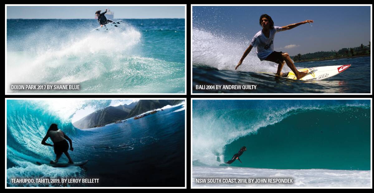 IN, AROUND AND ABOVE: The various aspects of Craig Anderson. Explosive in the air, deep in the tube and always stylish on the face of the wave. "For me, when I paddle into a wave, once I'm on my feet, I can't think about anything," he says.