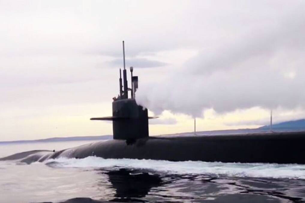 A US Navy nuclear submarine. Picture: US Navy video