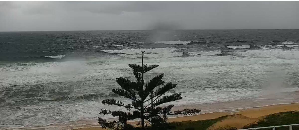 VICTORY AT SEA: View from the Surfline webcam at Dixon Park looking south to Merewether, at 3.50pm today.