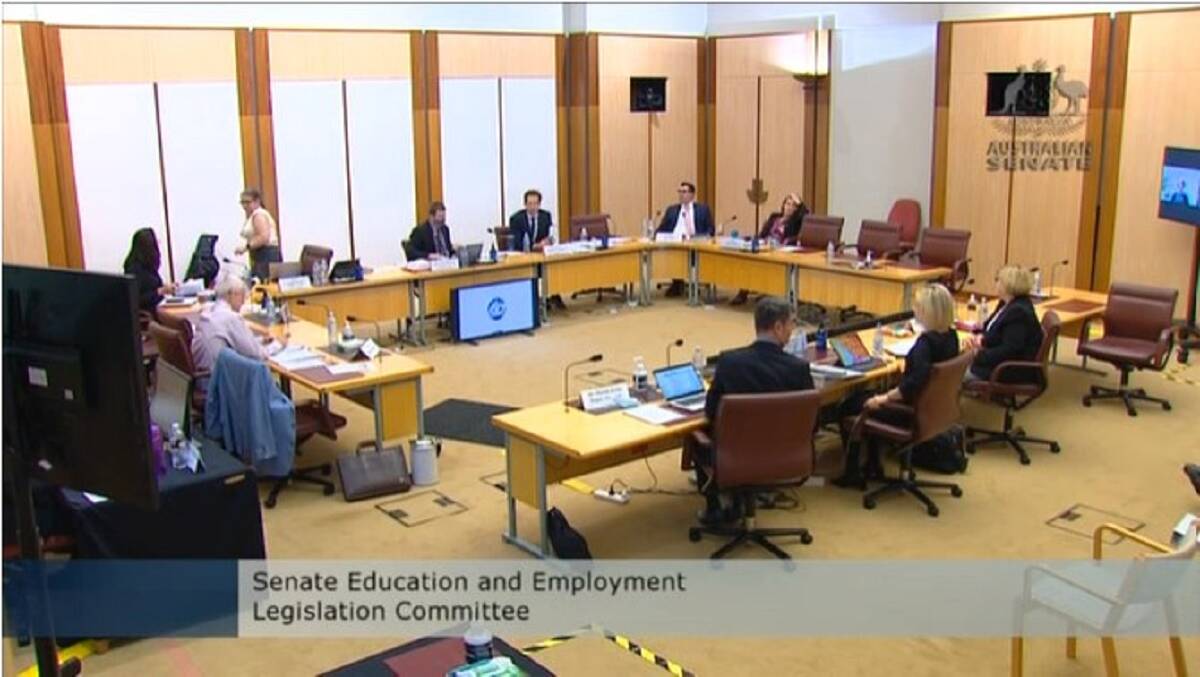 COAL QUESTIONS: The Senate committee meeting room during the remote questioning of Coal LSL executives.