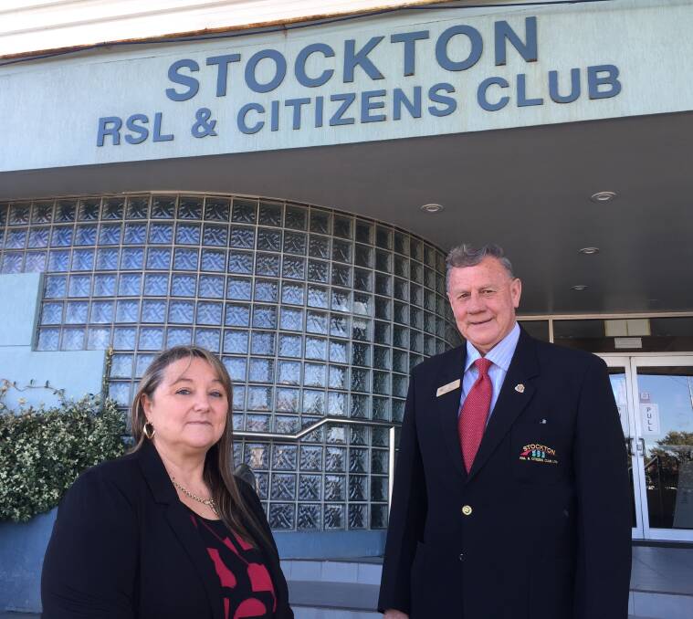 SUCCESS: Stockton RSL chief executive Michele Sutherland and president Stephen Spruce.