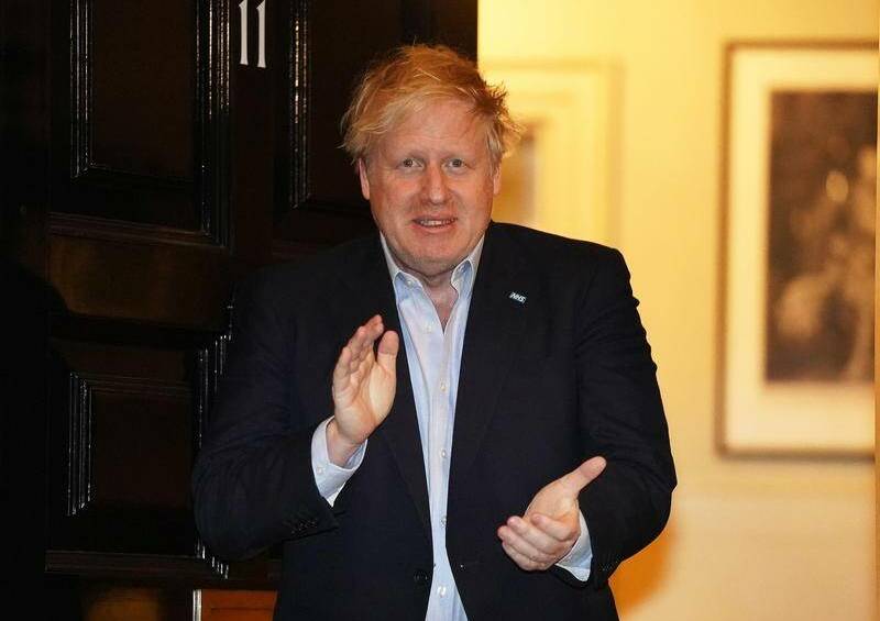 SURVIVOR: 'I got the virus and I wrestled it to the ground. It was easily this big.' Boris Johnson in March last year just before he decided to let the National Health Service take over.