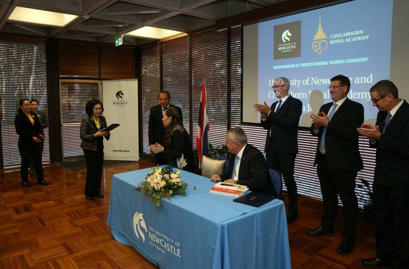 ROYAL RECEPTION: Vice-Chancellor Alex Zelinsky at a ceremony to sign a memorandum of understanding with a Thai university for a dual degree.