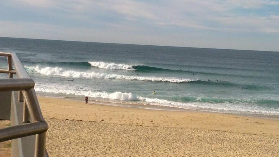 LINED UP: Newcastle Beach, August 2014. Picture: Kelly Bashford