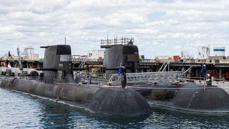 POSSIBILITY: A view of Collins class submarines at HMAS Stirling, south of Perth. The government says some of their nuclear replacements will be based on the east coast. Newcastle is in the running.