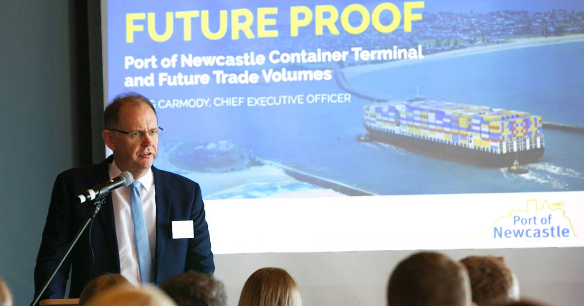 THE VISION: Port of Newcastle chief executive Craig Carmody, spreading the container terminal gospel, but to what avail? Picture: PoN