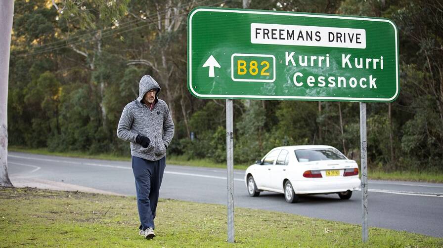 ROADSIDE: Andrew Rochford, incognito outside the caravan park at Freemans Waterhole. Picture: SBS