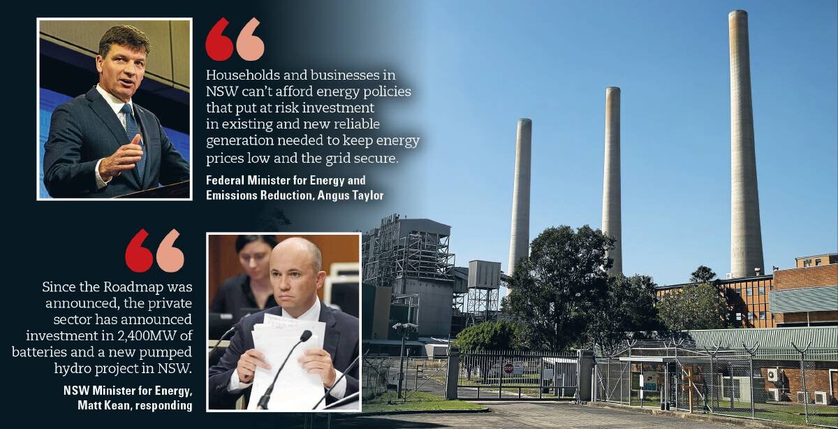 STEAM ENGINES: The federal and NSW governments are at odds over energy policy, with Delta Energy's decision to decline federal funding towards an upgrade of its Vales Point coal-fired power station the latest trigger for tit-for-tat criticisms between Angus Taylor and Matt Kean.