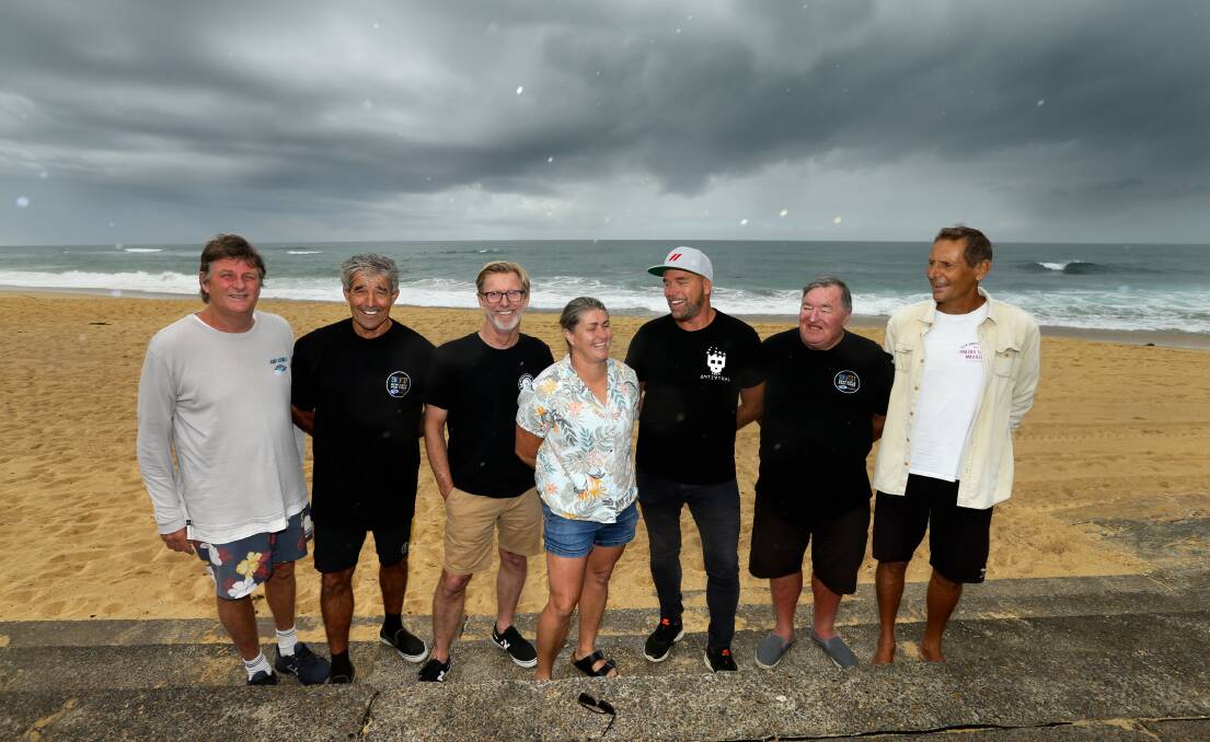 LINEUP: From left, Dave Anderson, Warren Smith, Tim Ryan, Michelle Kent, Terry McKenna, John Harvey and Ian Kirkwood, gathered at Merewether on Tuesday for a 'Top 10s discussion. Picture: Jonathan Carroll