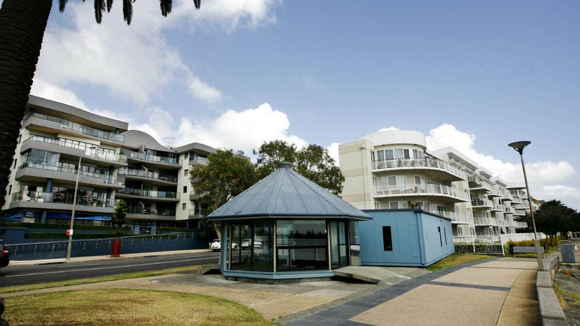 MIXED USE: The Lynch's site, the harbour walk and nearby Honeysuckle apartments. Picture: Newcastle Herald