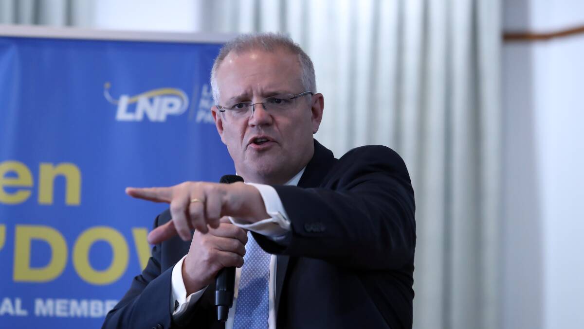 Scott Morrison campaigning on Friday. Picture: Gary Ramage