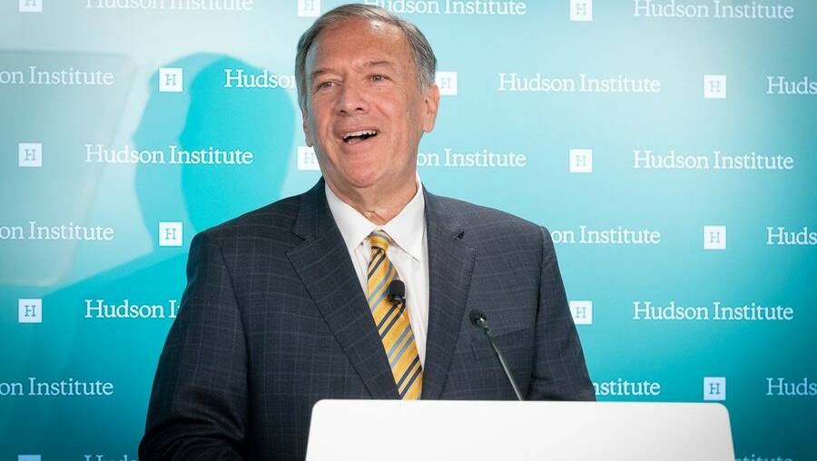 Former congressman, CIA director and US secretary of state, Mike Pompeo, speaking on Ukraine to the Hudson Institute on June 24.