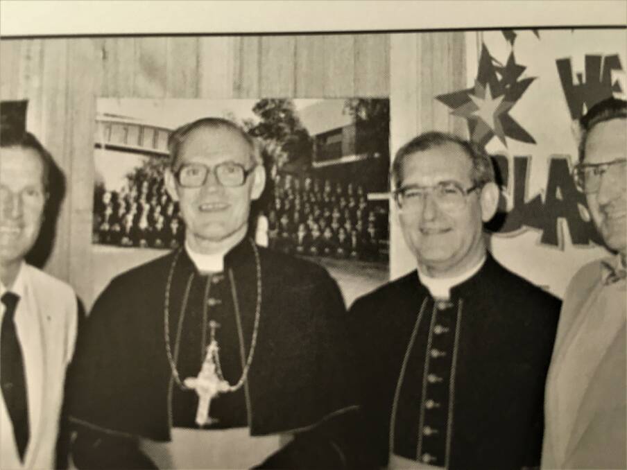 HISTORY'S PAGE: The Bishop of Maitland-Newcastle from 1976 to 1995, Leo Clarke, with his director of Catholic education from 1974 to 1990, Monsignor Frank Coolahan. All pictures: The Altar Boys