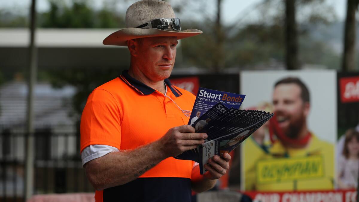 Coalminer Stuart Bonds, seen here during his campaign to win the seat of Hunter, has given evidence to a Senate committee examination of a bill proposing 'equal pay' for labour hire employees. Picture by Simone De Peak