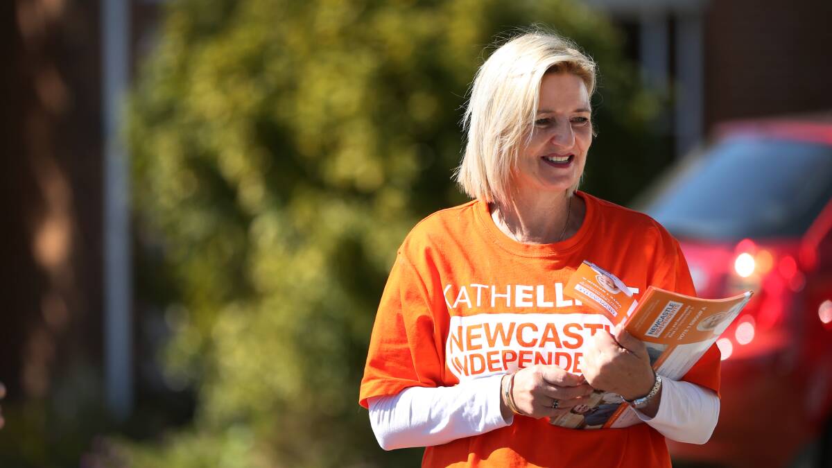 Kath Elliott at the 2017 campaign that saw her elected to Newcastle council.