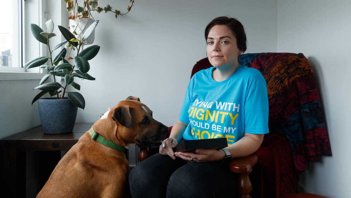 CAMPAIGNER: Abbey Egan at home in Islington, and backing the advocay group Dying With Dignity and its campaign to have voluntary assisted dying made legal in NSW. Picture: Max Mason-Hubers