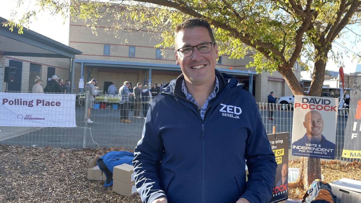 Liberal senator Zed Seselja about to cast his vote. Picture: Olivia Ireland