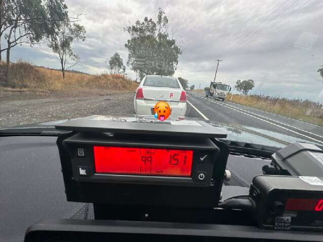 The police stop the driver on Werris Creek Road at Duri. Picture supplied by NSW Police
