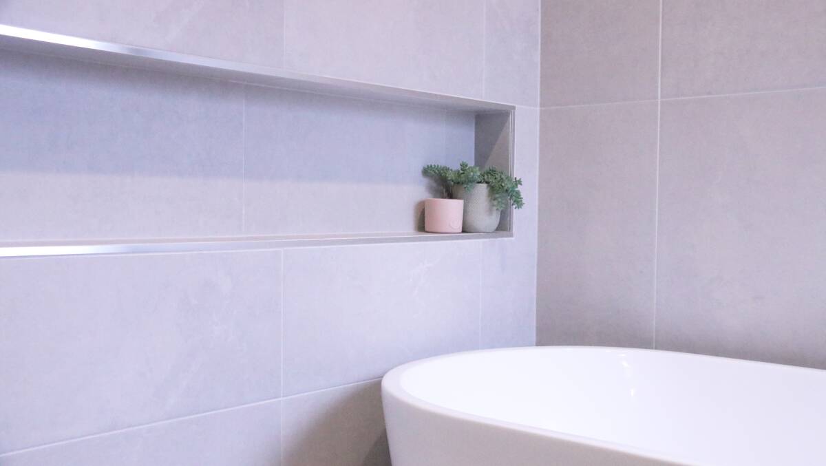 One of the key considerations was how to maximise the space in the bathroom. A built in shelf was both practical and stylish means to this end.