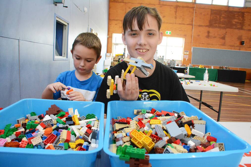 Ollie Watson and Jack Barrass at the Tuncurry Brickfest back in 2022. Picture Scott Calvin.