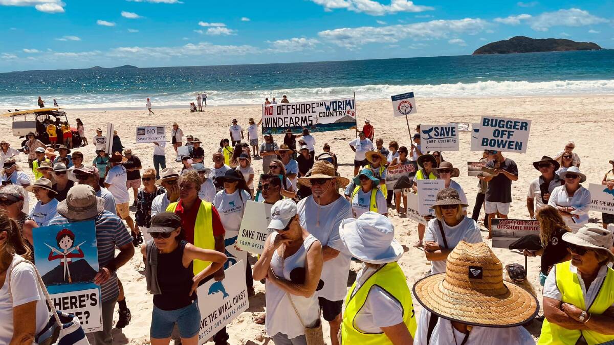 Tea Gardens-Hawks Next residents rally against offshore wind turbine project