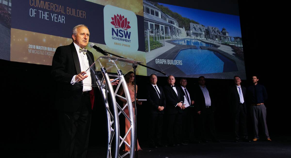 Collective occasion: Graph general manager Ross Howard at the 2018 MBA Excellence in Building Awards in Newcastle. 