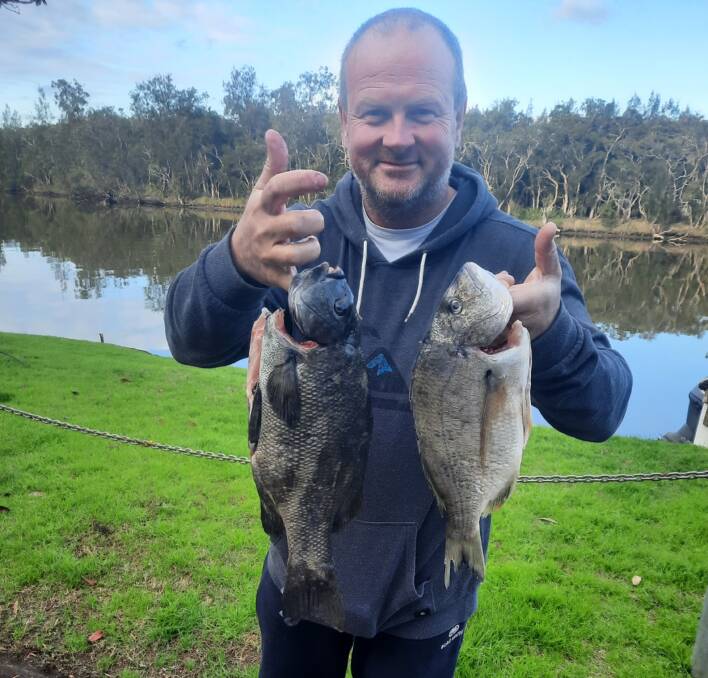 FISH OF THE WEEK: Teralba Lakesider Brad Morten (AKA The Double Agent) wins $50 courtesy of Hot Tackle at Toronto and Morisset for this bream and luderick double.