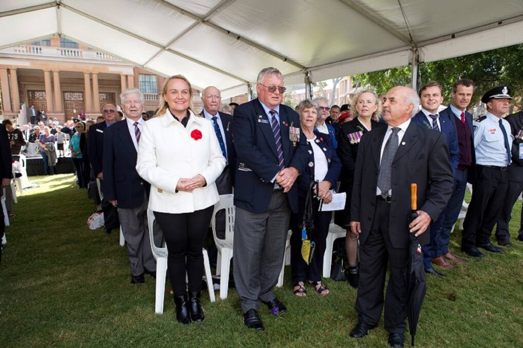 CENTENARY MOMENT: The Lord Mayor with City of Newcastle RSL Sub-Branch President Ken Fayle at last year's United Commemoration Service in Civic Park.