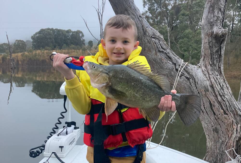 FISH OF THE WEEK: Six-year-old Ollie Thompson wins $50 courtesy of Hot Tackle at Toronto and Morisset for this 45cm yellowbelly caught at Lake St Clair recently.