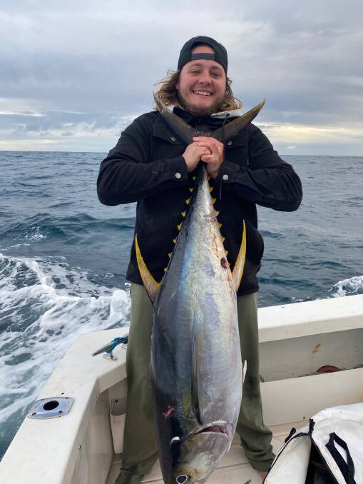 FISH OF THE WEEK: Marks Point Marksman Patrick Nunn wins the prize this week for this 40kg yellowfin hooked wide off Swansea last Saturday.
