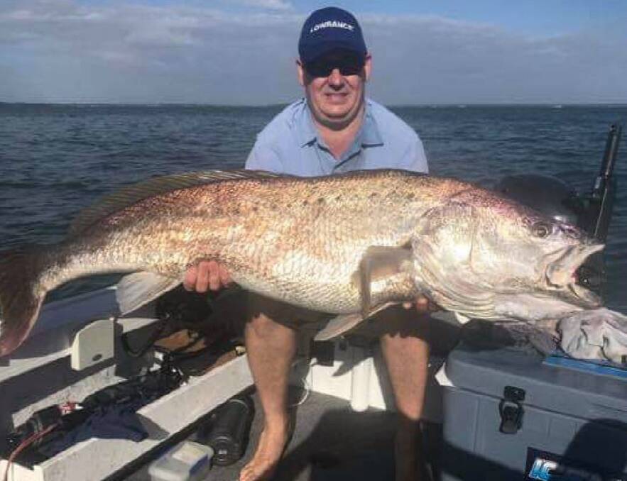 FISH OF THE WEEK: Darren Gould wins the Jarvis Walker tacklebox and Tsunami lure pack for this monster 137cm and approximately 22kg jew caught in Lake Macquarie last week.