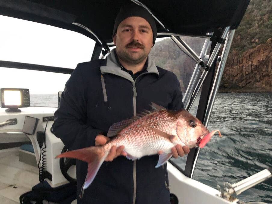 FISH OF THE WEEK: Brandt Archer wins the Jarvis Walker tacklebox and Tsunami lure pack for this 57cm snapper hooked off Tomaree Headland on Monday.