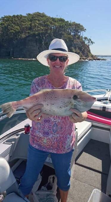 FISH OF THE WEEK: Michelle Pryke wins the Jarvis Walker tacklebox and Tsunami lure pack for this 52cm leatherjacket caught off Wangi Point this week.