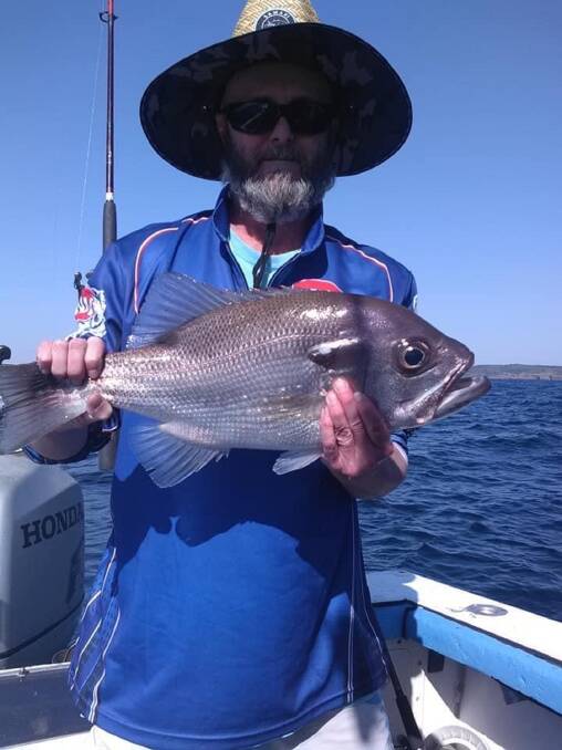 FISH OF THE WEEK: Shane Dixon wins the $45 prize this week, courtesy of the good people at Tackle Power Sandgate, for this surprise 5lb pearl perch caught off Catherine Hill Bay last week.