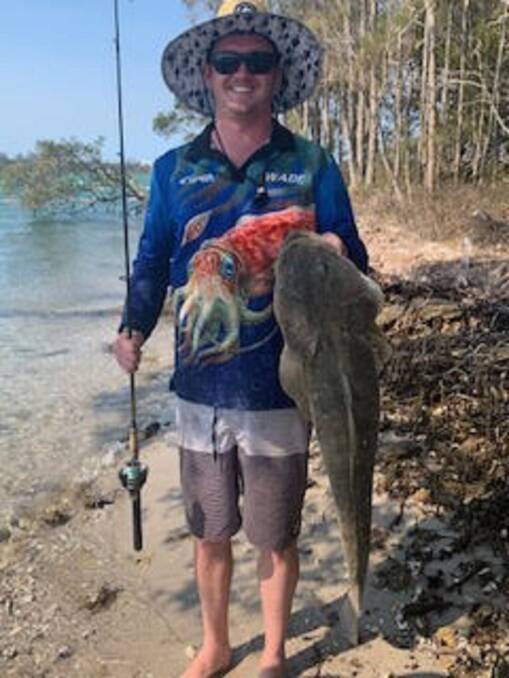 FISH OF THE WEEK: Wade Dillon wins the Jarvis Walker tacklebox and Tsunami lure pack for this 92cm flathead hooked up at Forster-Tuncurry recently.