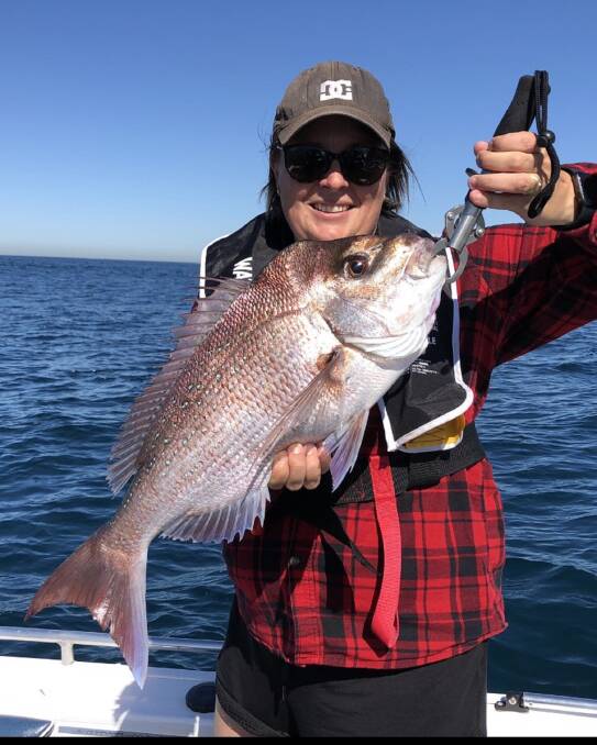 FISH OF THE WEEK: Yasmin Dolman wins the Jarvis Walker tacklebox and Tsunami lure pack for this handy snapper hooked off Moon Island this week on old faithful Poxy.
