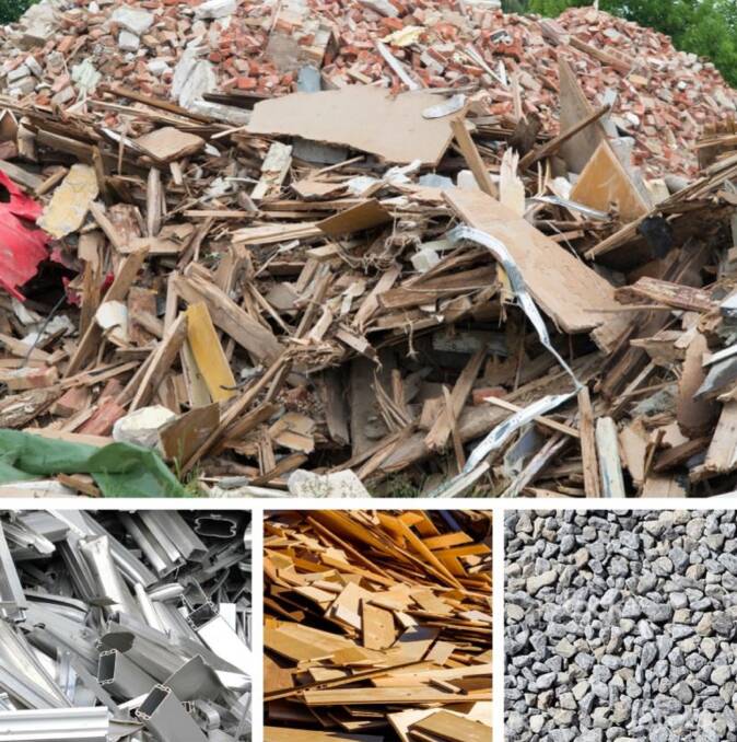 FULL CIRCLE: Mixed waste, above, comes into Central Waste Station and is processed and sorted into metal and wood recyclable materials and aggregate which are then sold back to industry as recycled product. 