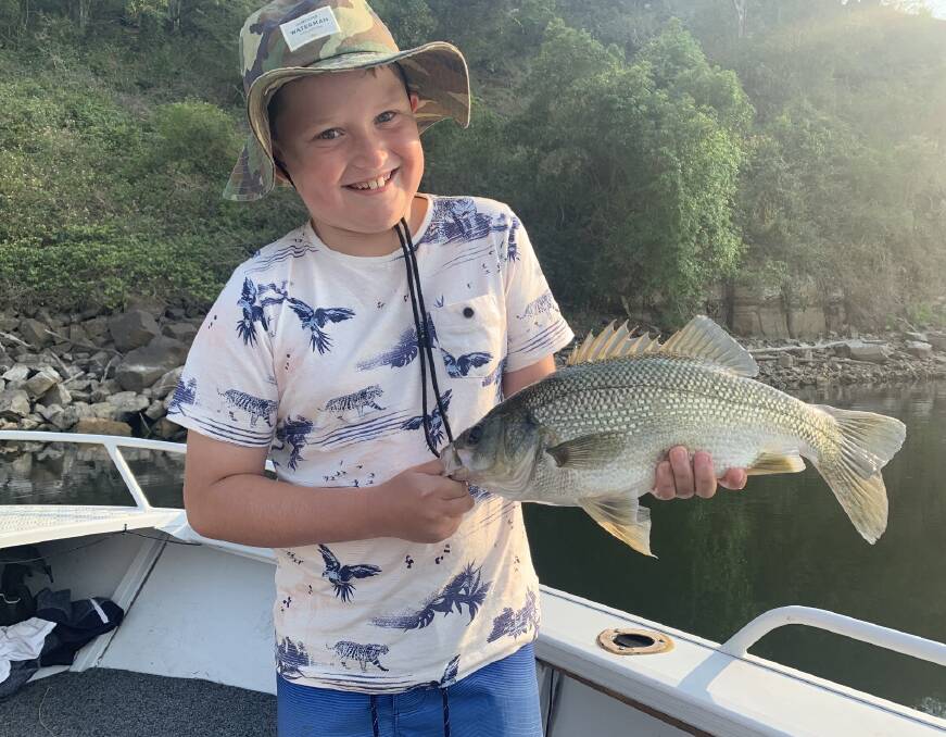 FISH OF THE WEEK: Nine-year-old Curtis Creigh wins the Jarvis Walker tacklebox and Tsunami lure pack for this 45cm bass hooked in Lostock Dam this week.