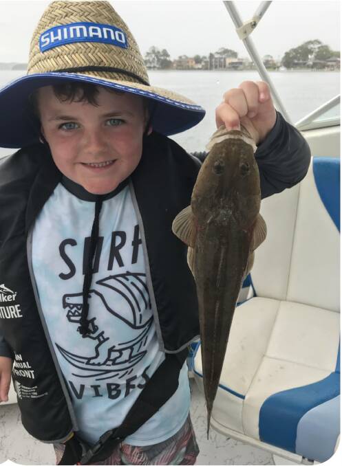 FISH OF THE WEEK: Six-year-old Harrison Sjaardema wins a $45 voucher, courtesy of Sandgate Tacklepower, for this flathead hooked in Lake Macquarie recently.
