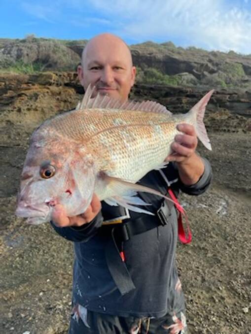FISH OF THE WEEK: Danny Rusev wins $45 courtesy of Sandgate Tackle Power for this 70cm snapper caught on off a local rock shelf last weekend.