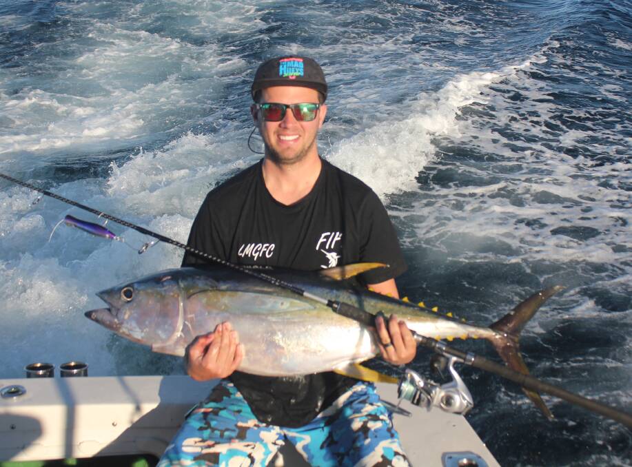 FISH OF THE WEEK: Michael Shepherd wins the Jarvis Walker tacklebox and Tsunami lure pack for this 20kg yellowfin caught off Swansea last Sunday.